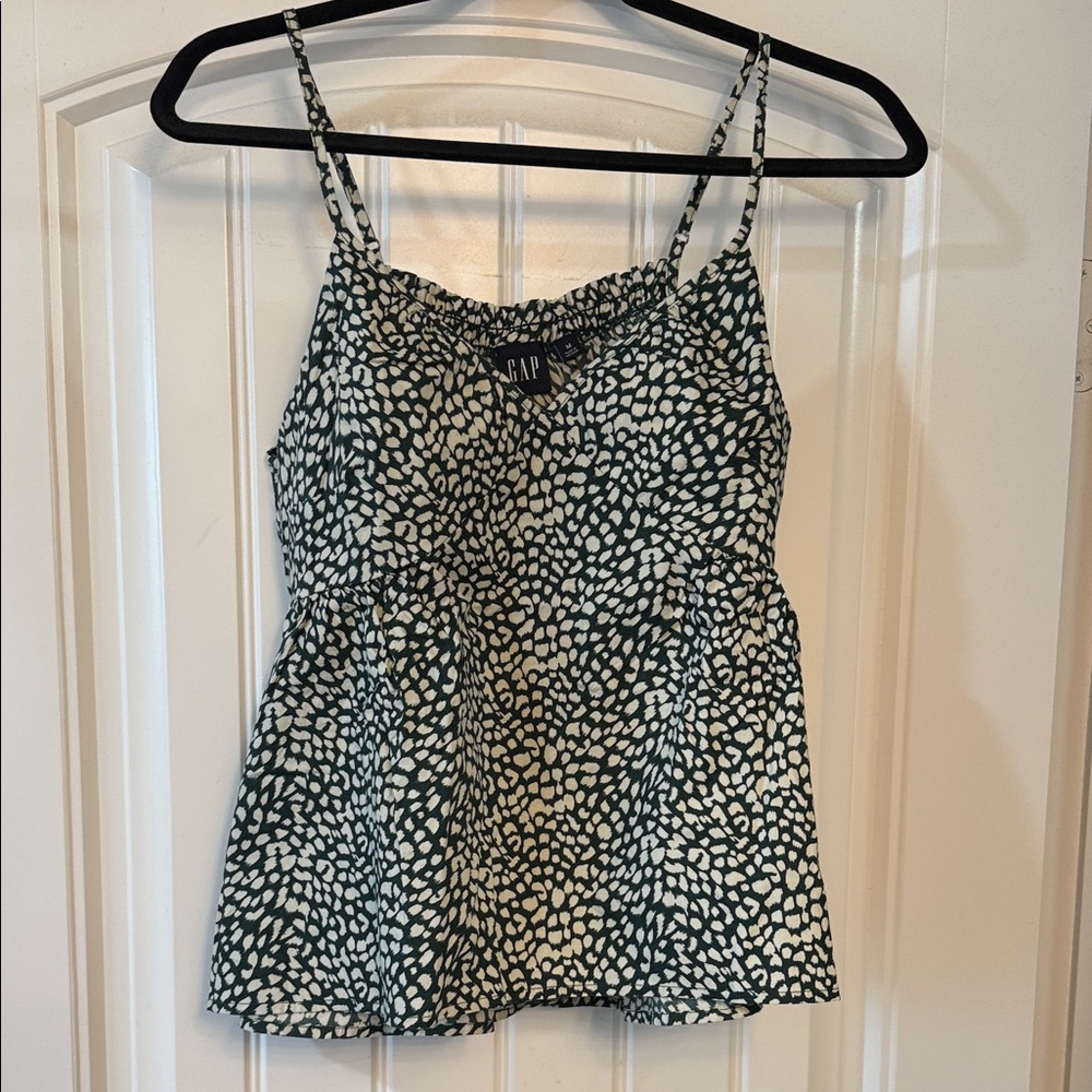 GAP Women's Camisole in Green and White Print